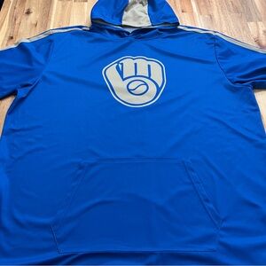 Prolook Milwaukee Brewers Blue Pullover hoodie shirt (2XL)